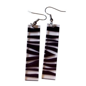 Zebra Bar Acrylic Earrings